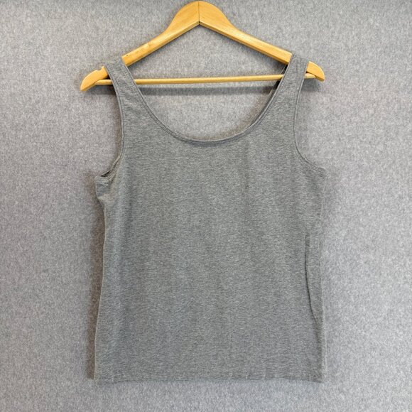 Talbots Womens Gray Scoop Neck Tank Top Casual Summer Layering Casual Size Large - Picture 5 of 12